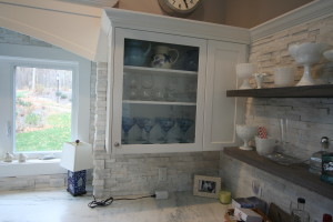 Glass fronted cabinets